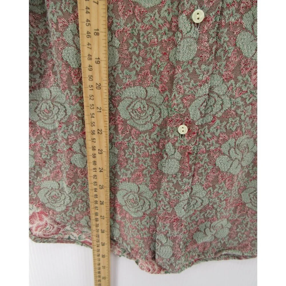 Vintage Men’s Shirt XL Floral Jacquard Psychedelic Mod 60s James W Brine - Picture 4 of 10